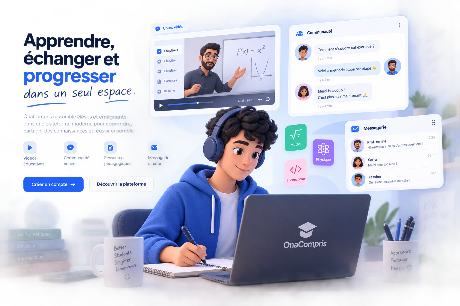 OnaCompris - Apprendre, échanger et progresser dans un seul espace
